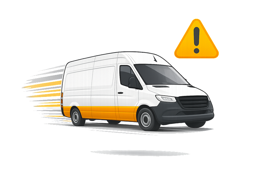 Navarro Garage Door van responding to an emergency call